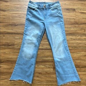 Rewash Blue Flare Wide Leg Jeans with Frayed Hem Size 11/30